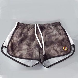 Buc-ees Beaver Wm XL Black and Gray Acid Wash Athletic Track Shorts Inner Brief